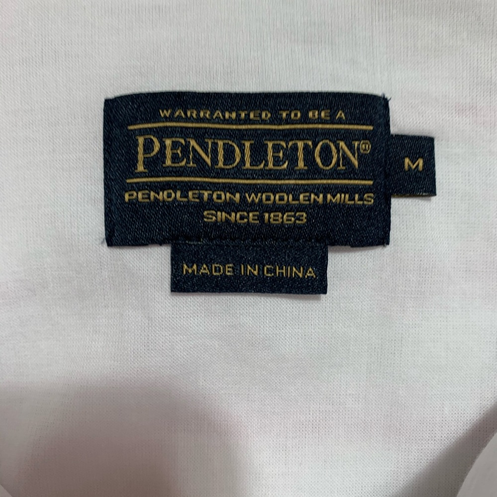 Pendleton Pink & White Striped Button Down Sz Med - image 6